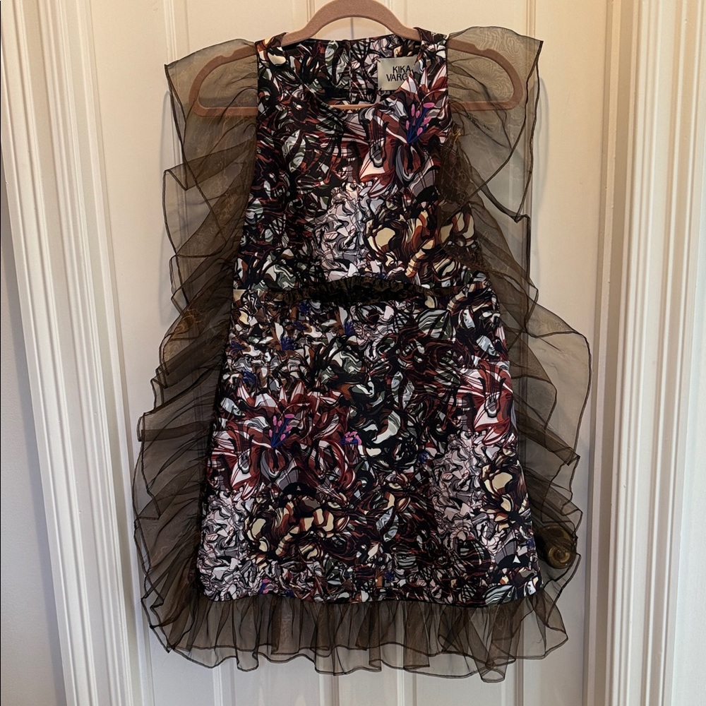 Kika Vargas Marina Tulle Ruffle Mini Dress